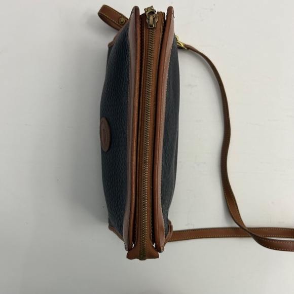 Vintage Dooney & Bourke All Weather Leather Crossbody/Satchel in Dk Blue/Tan - Picture 11 of 16